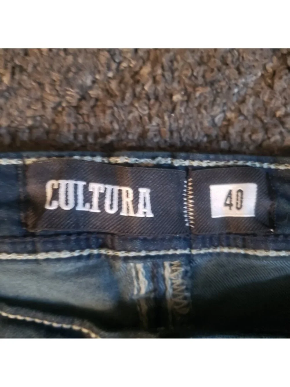 NWT Cultura Dark Blue Dark Wash Denim Shorts Size 40 Stretch 5-Pocket Button